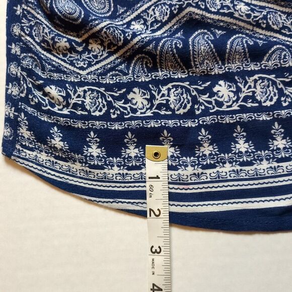 Renee C Tank Top Womens S  Blue White Paisley Bandana Keyhole Halter Rayon‎ USA - Picture 10 of 10